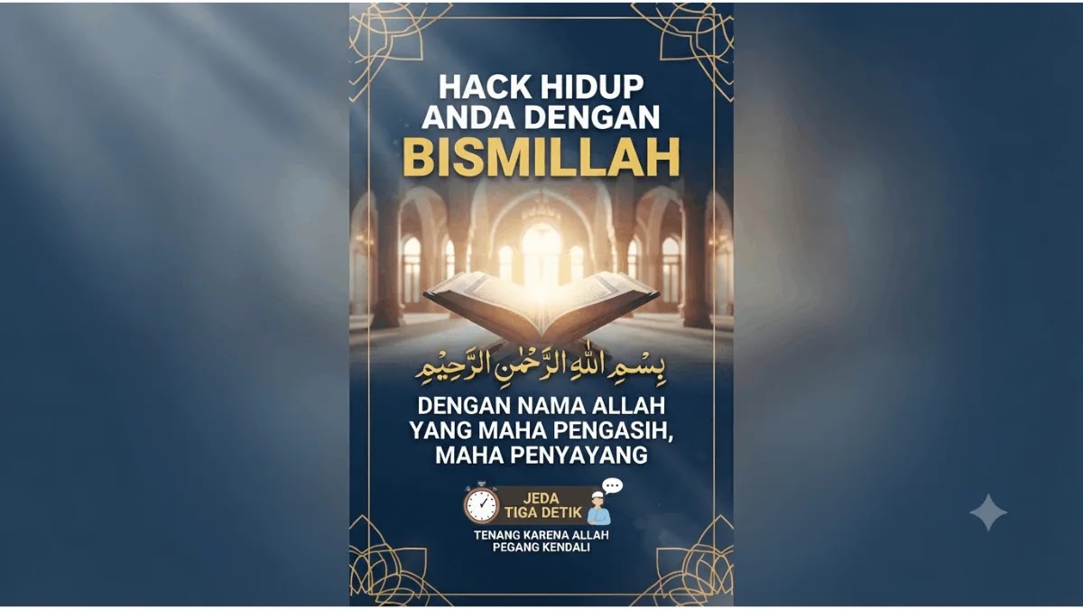 Tadabur Al Fatihah Ayat 1: Menjemput Berkah di Dunia Modern 3 Ilustrasi tadabur Bismillah sebagai metode menenangkan hati dan menyerahkan beban pekerjaan kepada Allah Yang Maha Penyayang.