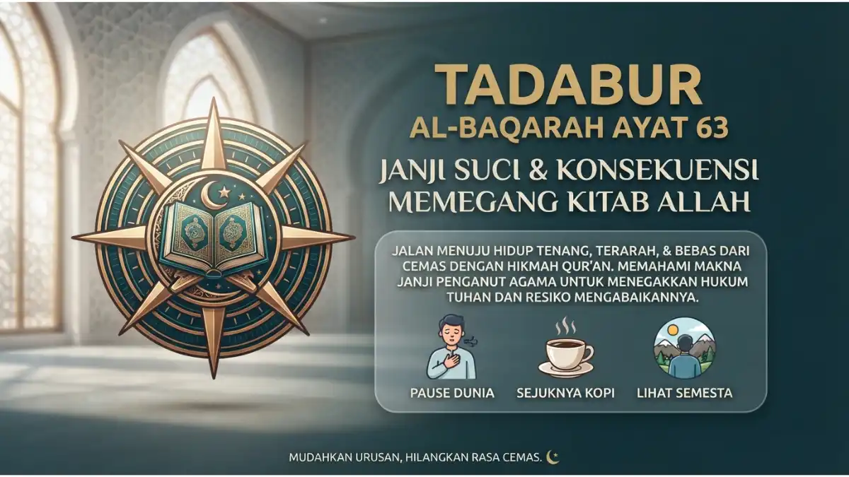 Tadabur Al-Baqarah Ayat 63: Perjanjian Suci di Gunung Sinai 2 Visualisasi tadabur Al-Baqarah ayat 63 tentang janji suci mengambil dengan kuat kitab Allah dan konsekuensinya.